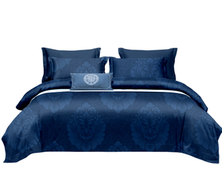 Luxury Cotton Jacquard Fabric for Bedding Set Blue