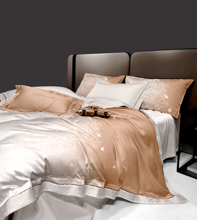 Wholesale tencel Cotton Fashion Beautiful Bedsheet 9pcs Set bedlinen flat sheet set Duvet Cover