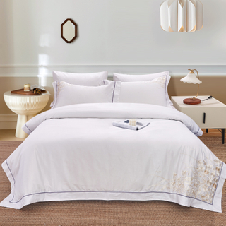 organic cotton sheet 100 percent organic cotton queen bedding sheet sets embroidery luxury cotton bed sheet