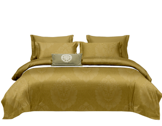 Luxury Cotton Jacquard Fabric for Bedding Set Golden