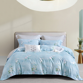 New Design Cooling lyocell tencel printed fabric comforter set Lightweight duvet cover for Summer